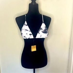 Blue and white tie dye bikini top - Large NWT